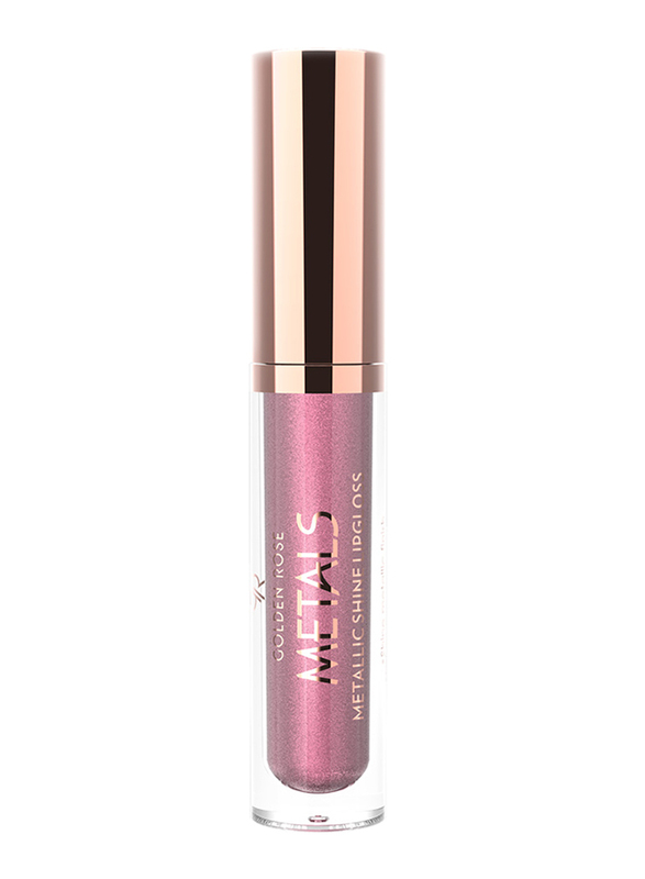 Golden Rose Metals Metallic Shine Lip Gloss, 01 Pink Rose, Pink