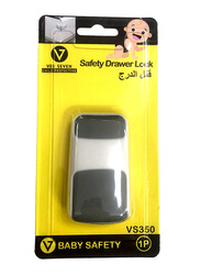 Vee Seven Child Protective Drawer Lock, White/Grey