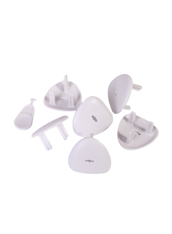 Vee Seven Child Protective Safety Socket Cover, 6 Pieces, White