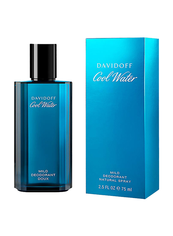 Davidoff Cool Water Mild Deodorant Natural Spray for Men, 75ml