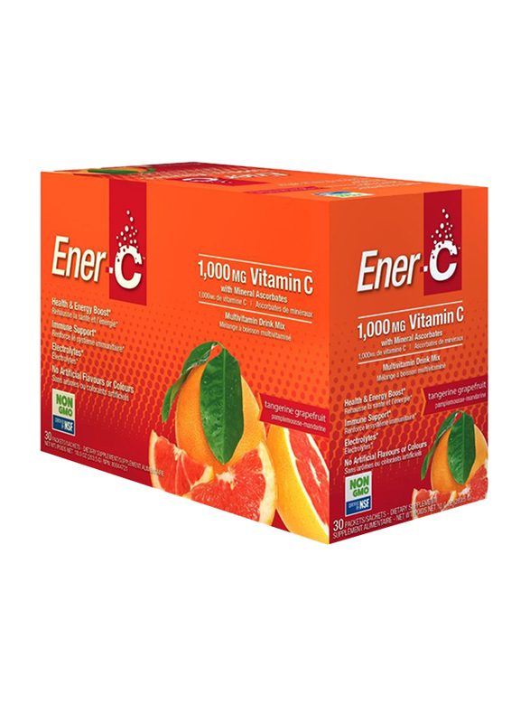 Ener-C Vitamin C Tangerine Grapefruit Multivitamin Drink Mix, 1,000mg, 30 Sachets, 274.8gm