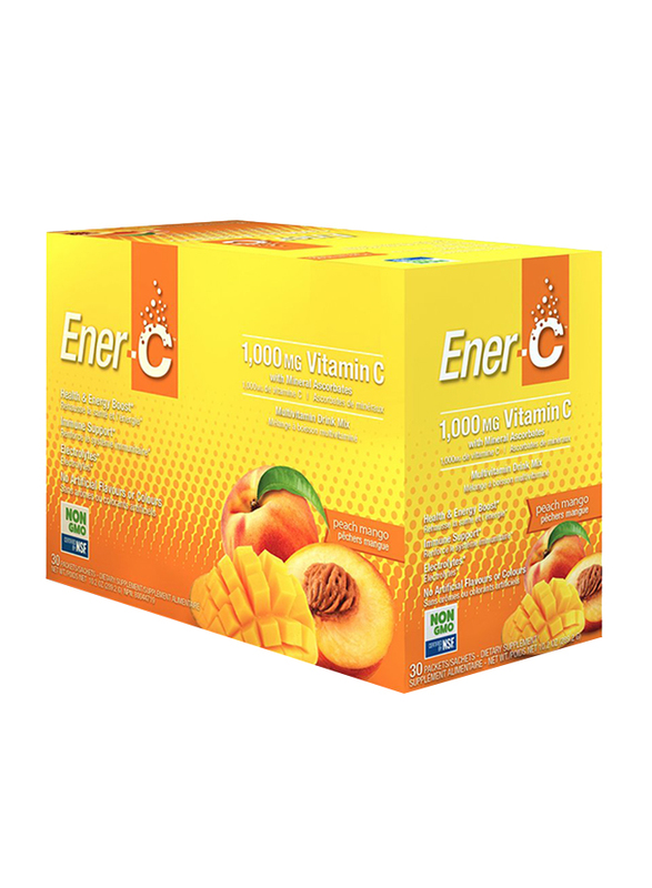 Ener-C Vitamin C Peach Mango Multivitamin Drink Mix, 1,000mg, 30 Sachets, 274.8gm