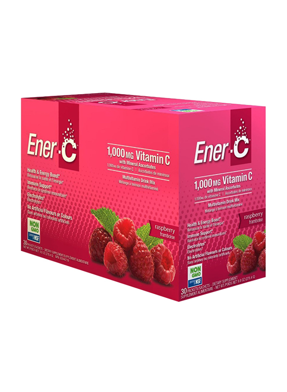 Ener-C Vitamin C Raspberry Multivitamin Drink Mix, 1,000mg, 30 Sachets, 274.8gm