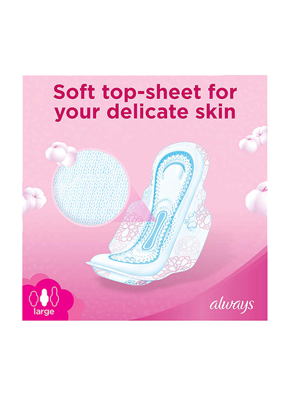 Always Maxi Thick Cotton Soft Sanitary Pads with Wings, Large, 8 Pads