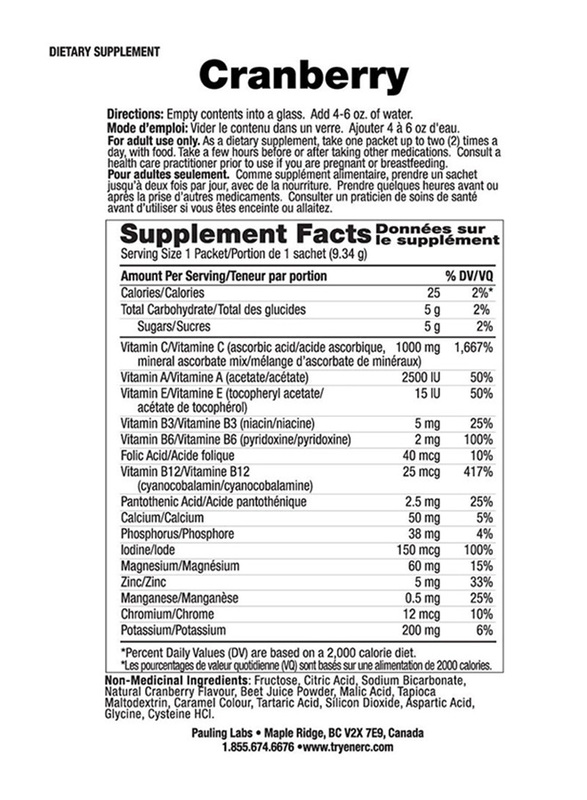 Ener-C Vitamin C Cranberry Multivitamin Drink Mix, 1,000mg, 30 Sachets, 274.8gm