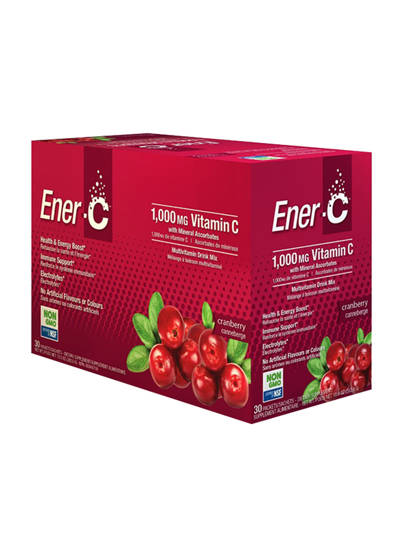 Ener-C Vitamin C Cranberry Multivitamin Drink Mix, 1,000mg, 30 Sachets, 274.8gm