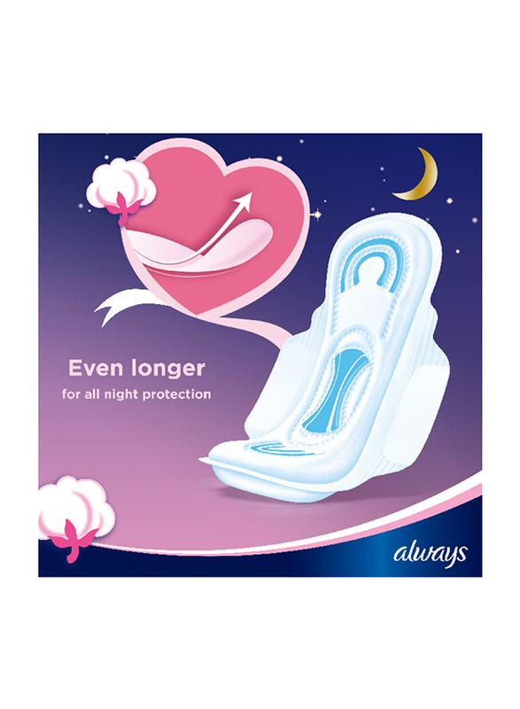 Always Cottony Soft Maxi Thick Night with Wings Sanitary Pads, 8 Pieces