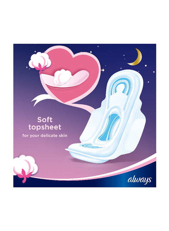 Always Cottony Soft Maxi Thick Night with Wings Sanitary Pads, 8 Pieces