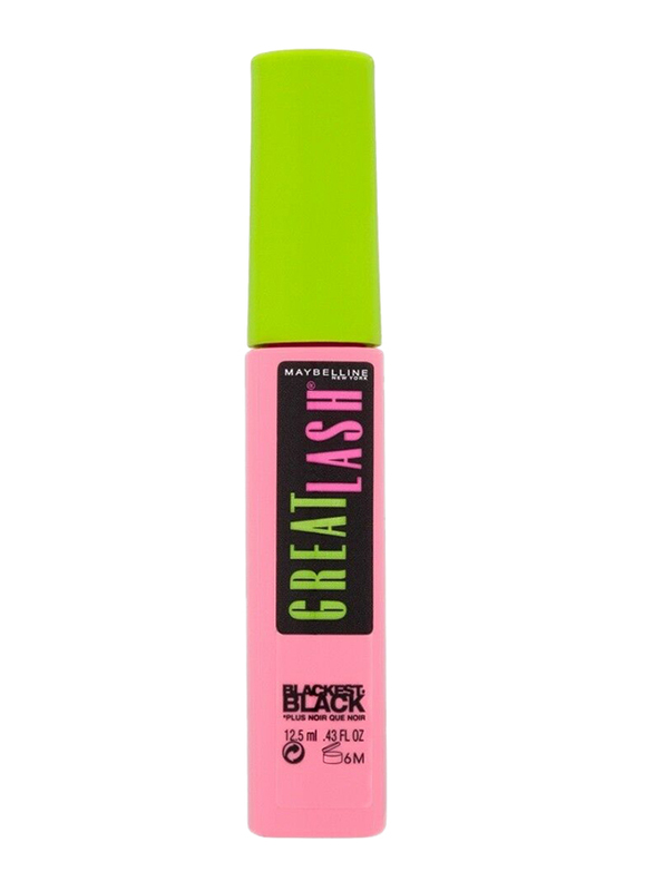 Maybelline New York Great Lash Washable Mascara, 12.5ml, Blackest Black
