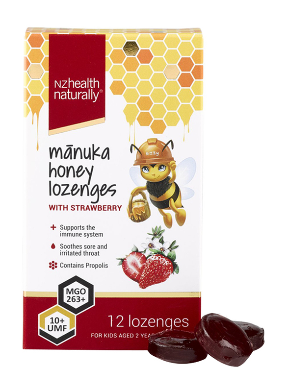 Nz Health Naturally Manuka Honey Lozenges with Strawberry, 12 Lozenges