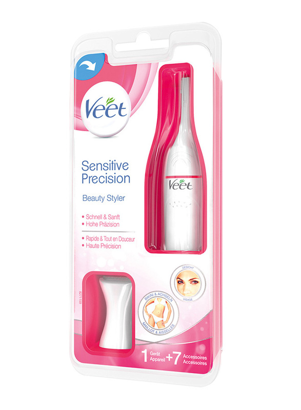 Veet Sensitive Precision Beauty Styler Trimmer for Women, 1 Gadget + 7 Accessories, White