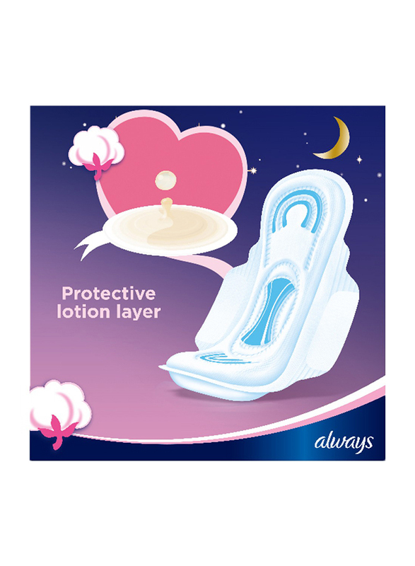 Always Cottony Soft Maxi Thick Night with Wings Sanitary Pads, 8 Pieces