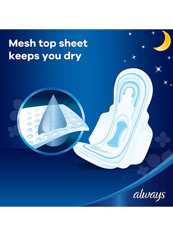 Always Maxi Thick Clean & Dry Sanitary Pads with Wings, Night, 8 Pads