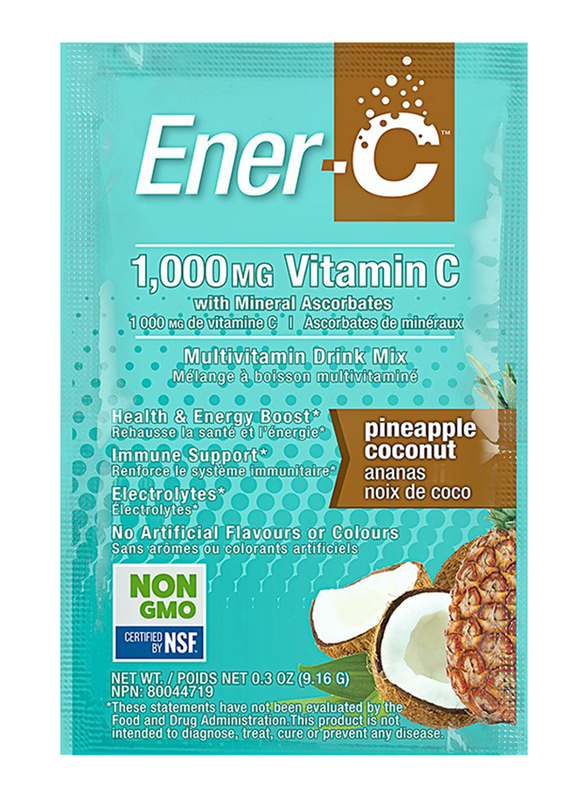 Ener-C Vitamin C Pineapple Coconut Multivitamin Drink Mix, 1,000mg, 30 Sachets, 274.8gm