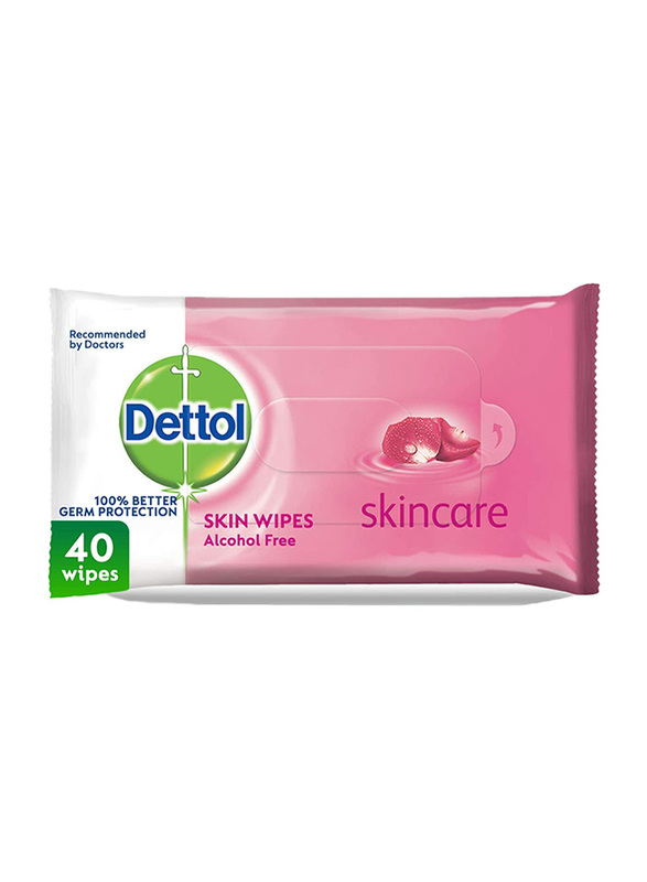 Dettol Skincare Anti-Bacterial Skin Wipes, 40 Sheets