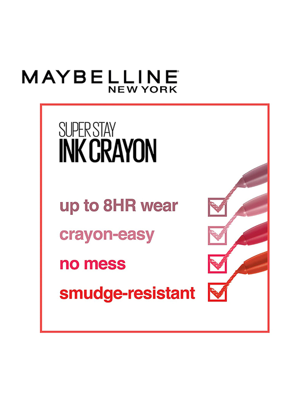 Maybelline New York SuperStay Ink Crayon Lipstick, 1.2gm, 50 Own Your Empire, Red