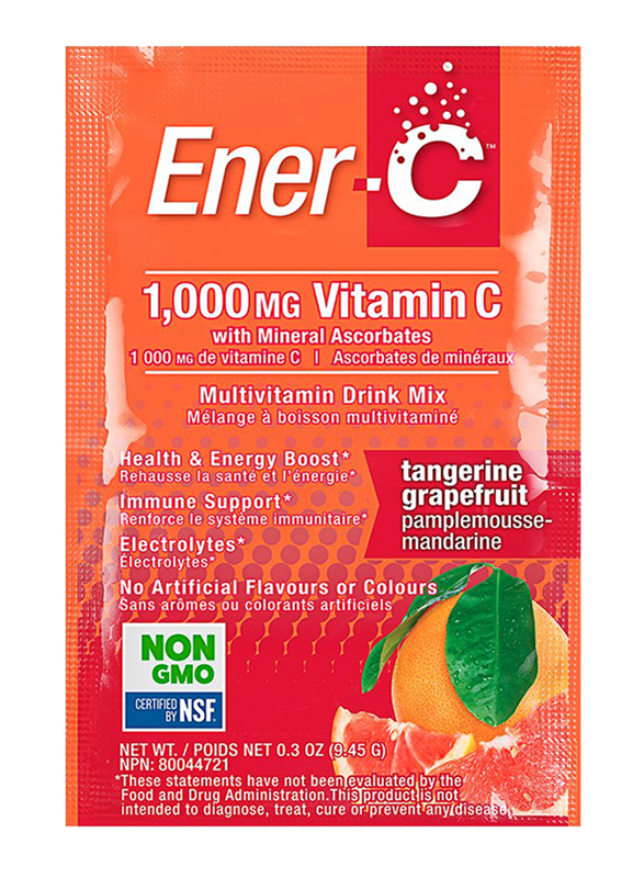 Ener-C Vitamin C Tangerine Grapefruit Multivitamin Drink Mix, 1,000mg, 30 Sachets, 274.8gm