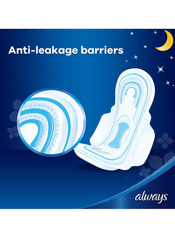 Always Maxi Thick Clean & Dry Sanitary Pads with Wings, Night, 8 Pads