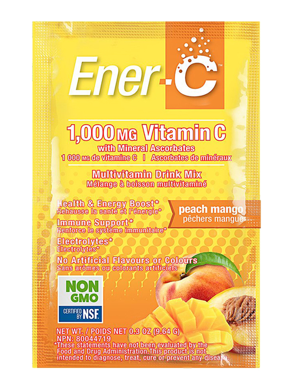 Ener-C Vitamin C Peach Mango Multivitamin Drink Mix, 1,000mg, 30 Sachets, 274.8gm