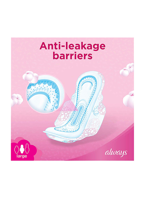 Always Maxi Thick Cotton Soft Sanitary Pads with Wings, Large, 8 Pads