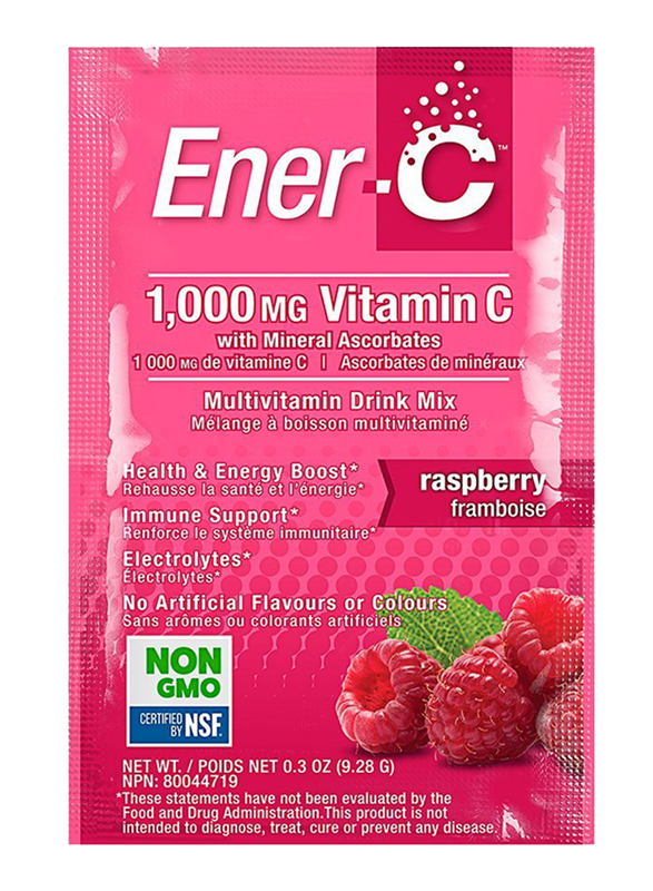 Ener-C Vitamin C Raspberry Multivitamin Drink Mix, 1,000mg, 30 Sachets, 274.8gm