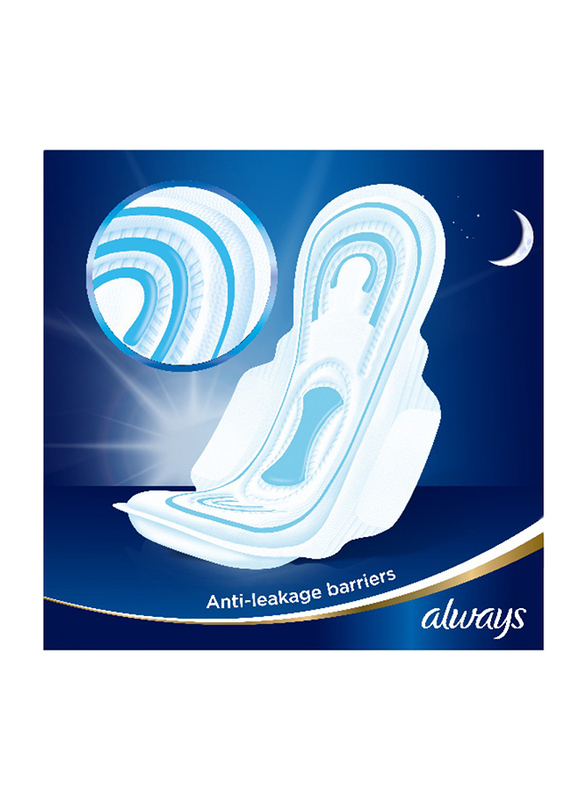 Always Maxi Thick Night Longer Protection Sanitary Pads, Night, 8 Pieces