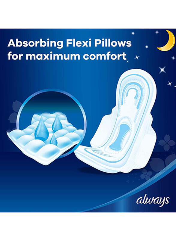 Always Maxi Thick Clean & Dry Sanitary Pads with Wings, Night, 8 Pads