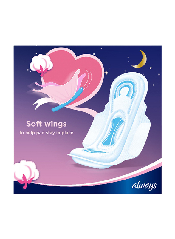 Always Cottony Soft Maxi Thick Night with Wings Sanitary Pads, 8 Pieces