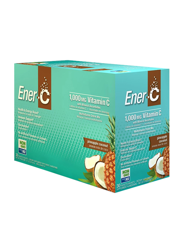 Ener-C Vitamin C Pineapple Coconut Multivitamin Drink Mix, 1,000mg, 30 Sachets, 274.8gm