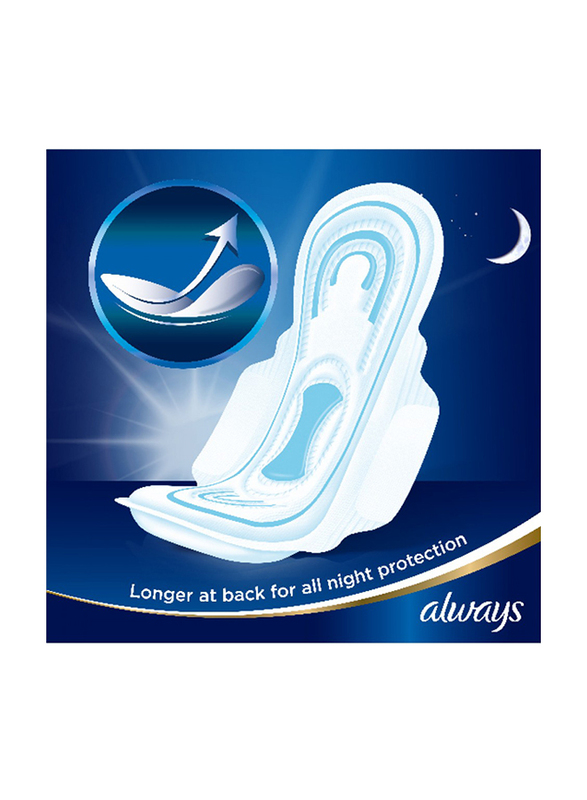 Always Maxi Thick Night Longer Protection Sanitary Pads, Night, 8 Pieces