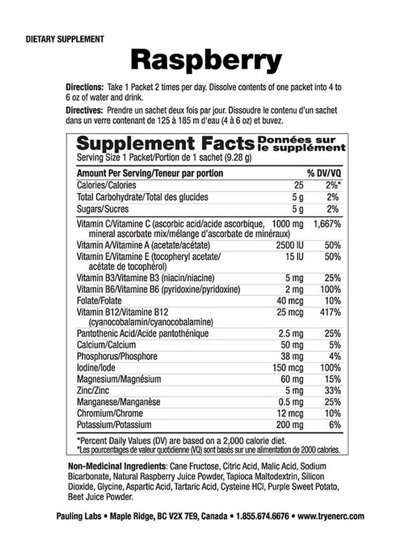 Ener-C Vitamin C Raspberry Multivitamin Drink Mix, 1,000mg, 30 Sachets, 274.8gm