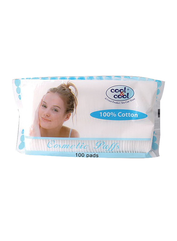 Cool & Cool Cotton Cosmetic Puffs, 100 Pads