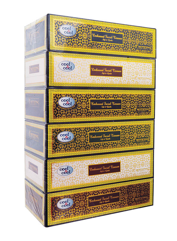 

Cool & Cool Emotions Embossed Facial Tissues, 6 Boxes x 100 Sheets x 2 Ply