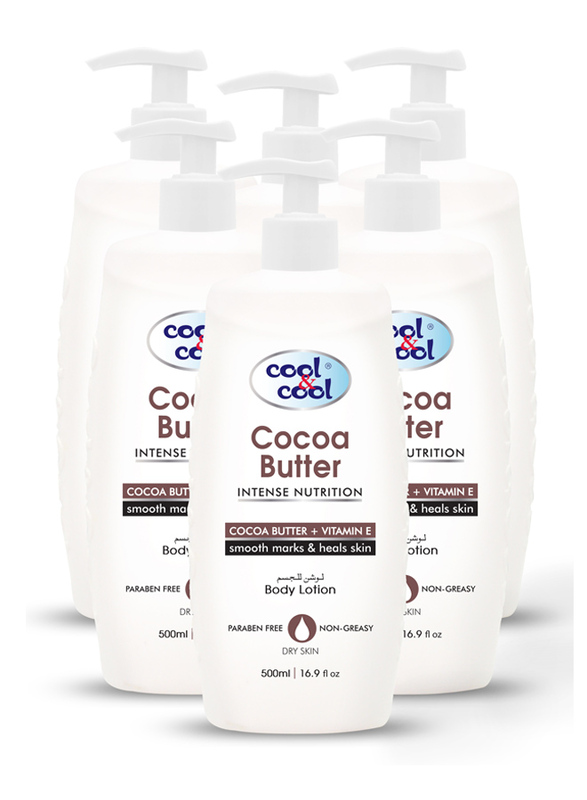 Cool & Cool Cocoa Butter Body Lotion Set, 500ml, 6-Pieces