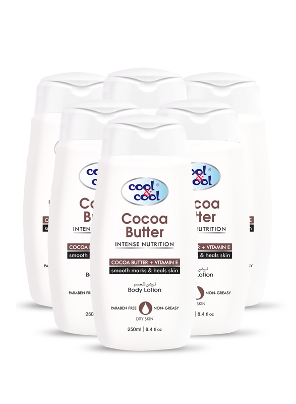 Cool & Cool Cocoa Butter Body Lotion Set, 250ml, 6-Pieces