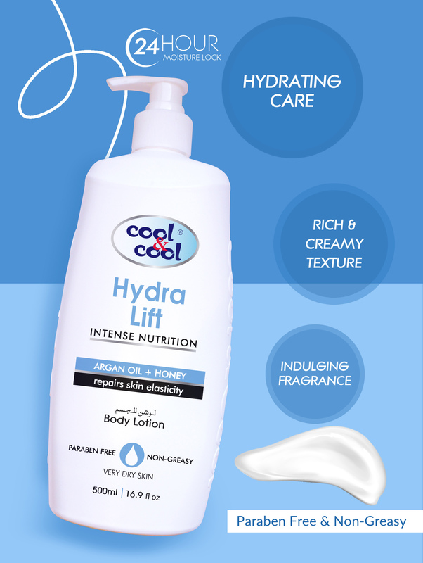 Cool & Cool Hydra Lift Body Lotion Set, 500ml + 250ml, 2-Pieces