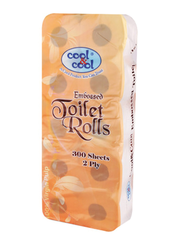 

Cool & Cool Printed Embossed Toilet Roll, 10 Rolls x 300 Sheets x 2 Ply