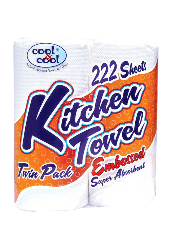 

Cool & Cool Kitchen Towel Embossed, 2 Rolls x 111 Sheets x 2 Ply