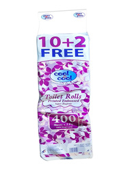 Cool & Cool Printed Embossed Toilet Roll, 12 Rolls x 400 Sheets x 2 Ply