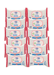 Cool & Cool 12-Pieces 99% Water Content Baby Wipes, 64 Wipes