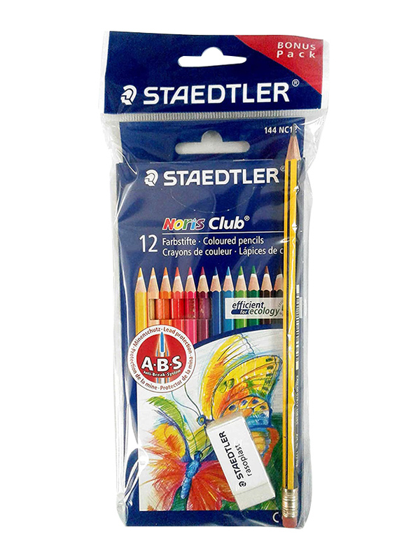 

Staedtler StaEDT Perfumeler 12-Piece Noris Club Bonus Pack Pencils with Rasoplast Set, Multicolor