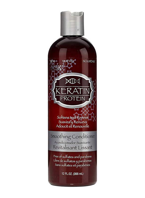 Hask Keratin Protein Smoothing Conditioner for Frizzy, Dry and Color Treated Hair, 355ml