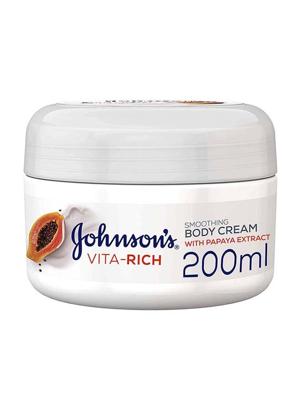 Johnson's Baby 200ml Vita-Rich Smoothing Body Cream with Papaya Extract for Kids