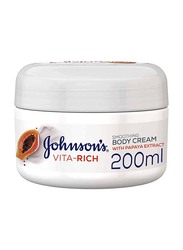 Johnson's Baby 200ml Vita-Rich Smoothing Body Cream with Papaya Extract for Kids