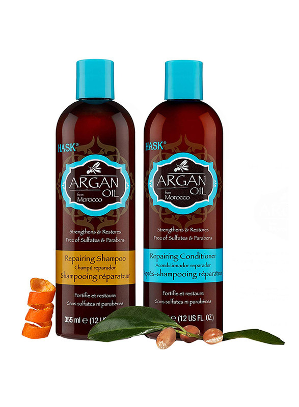 Hask Argan Oil Repairing Shampoo and Conditioner Set for Dry, Damaged or Color Treated Hair, 2 Pieces
