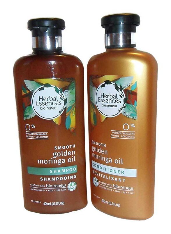 Herbal Essences Smooth Golden Moringa Oil Shampoo and Conditioner Set for All Hair Types, 2 Pieces