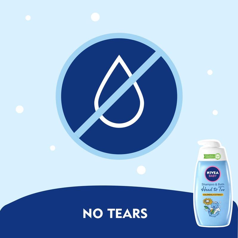 Nivea Baby 500ml Calendula Extract Shampoo and Bath for Head to Toe