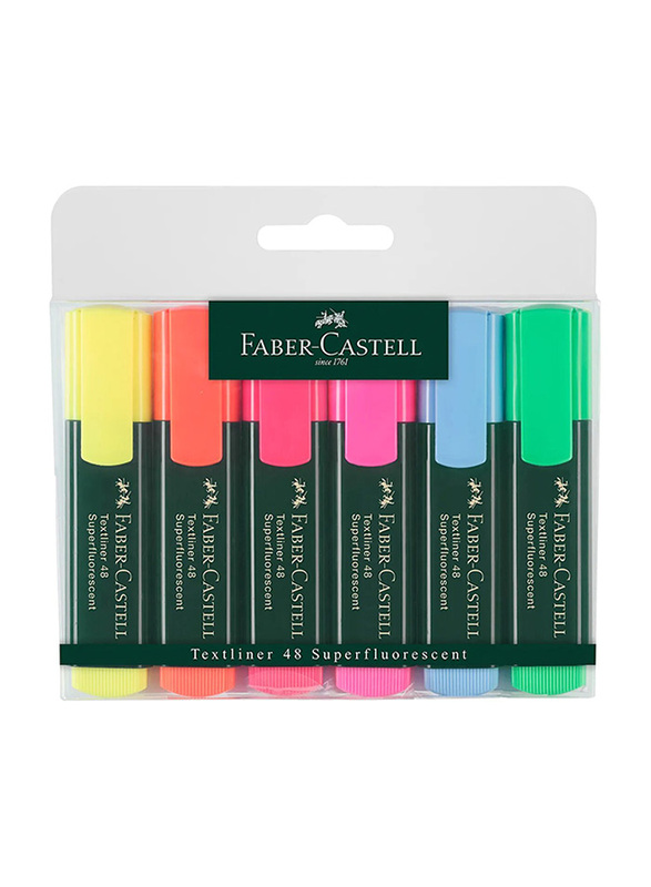 Faber-Castell 6-Piece Textliner 1548 Highlighter Set, Multicolor