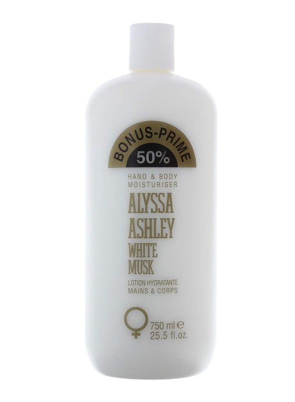 Alyssa Ashley Bonus-Prime White Musk Hand & Body Moisturizer, 750ml