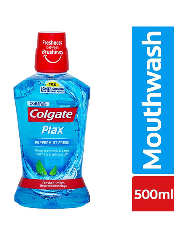 Colgate Plax Peppermint Fresh Mouthwash, 500ml, 3 Pieces